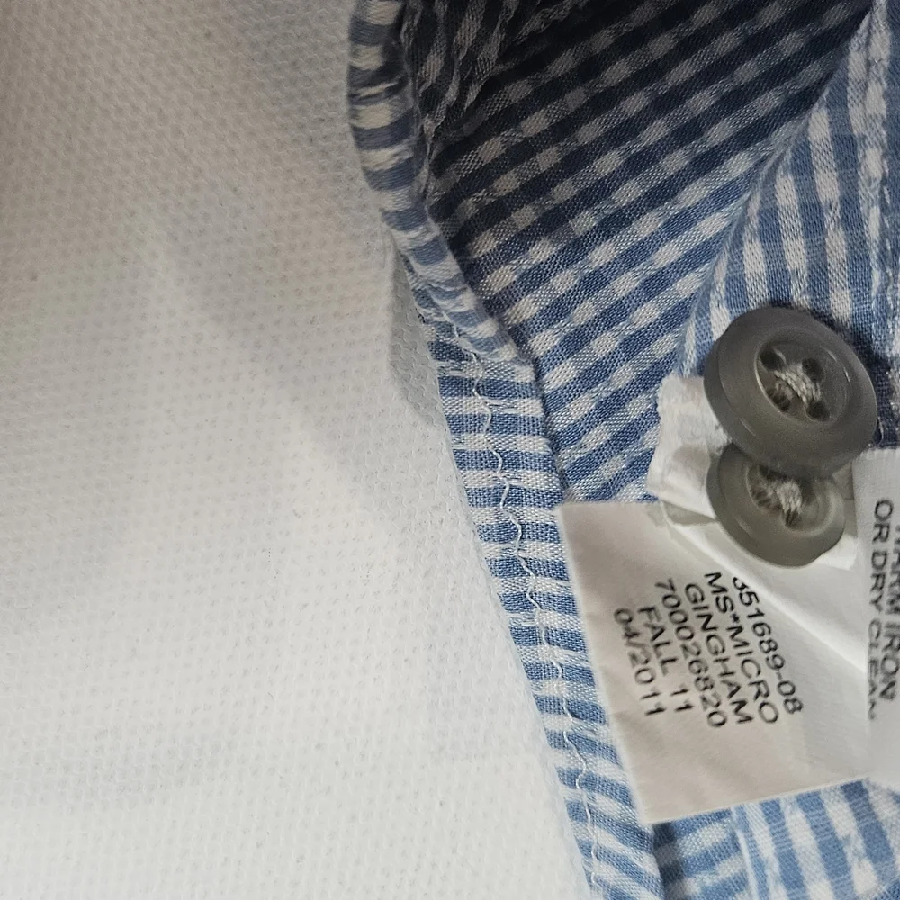 Banana Republic Dress Shirt Mens 17/17.5 Blue White Slim Fit Office Career‎ Wear